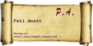 Peti Anett névjegykártya
